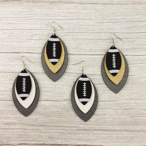 Layered Football Earrings
