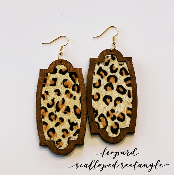 Wood & Leather Earrings