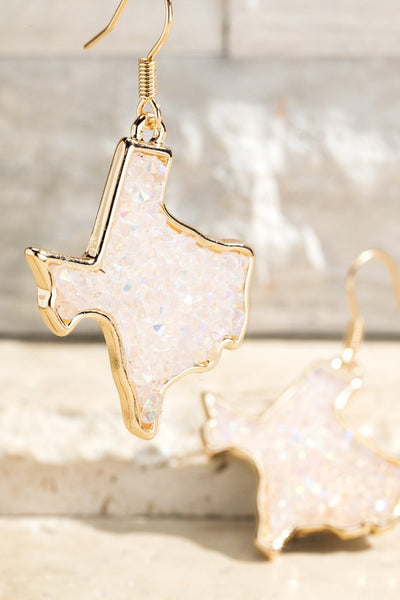 Glitter Stone Texas Drop Earrings