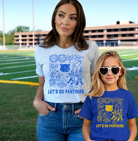 Let's Go Panthers Doodle Tee