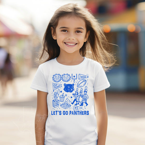 Let's Go Panthers Doodle Tee