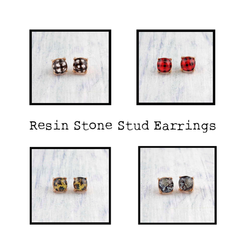 Resin Stud Earrings