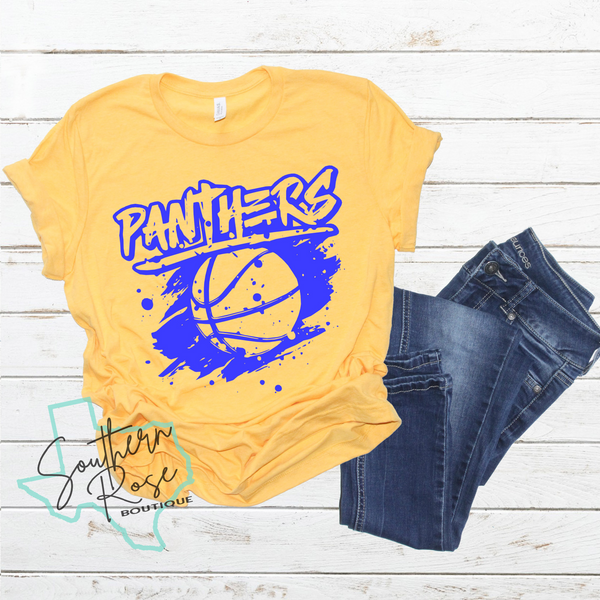 Grunge Style Panther Basketball