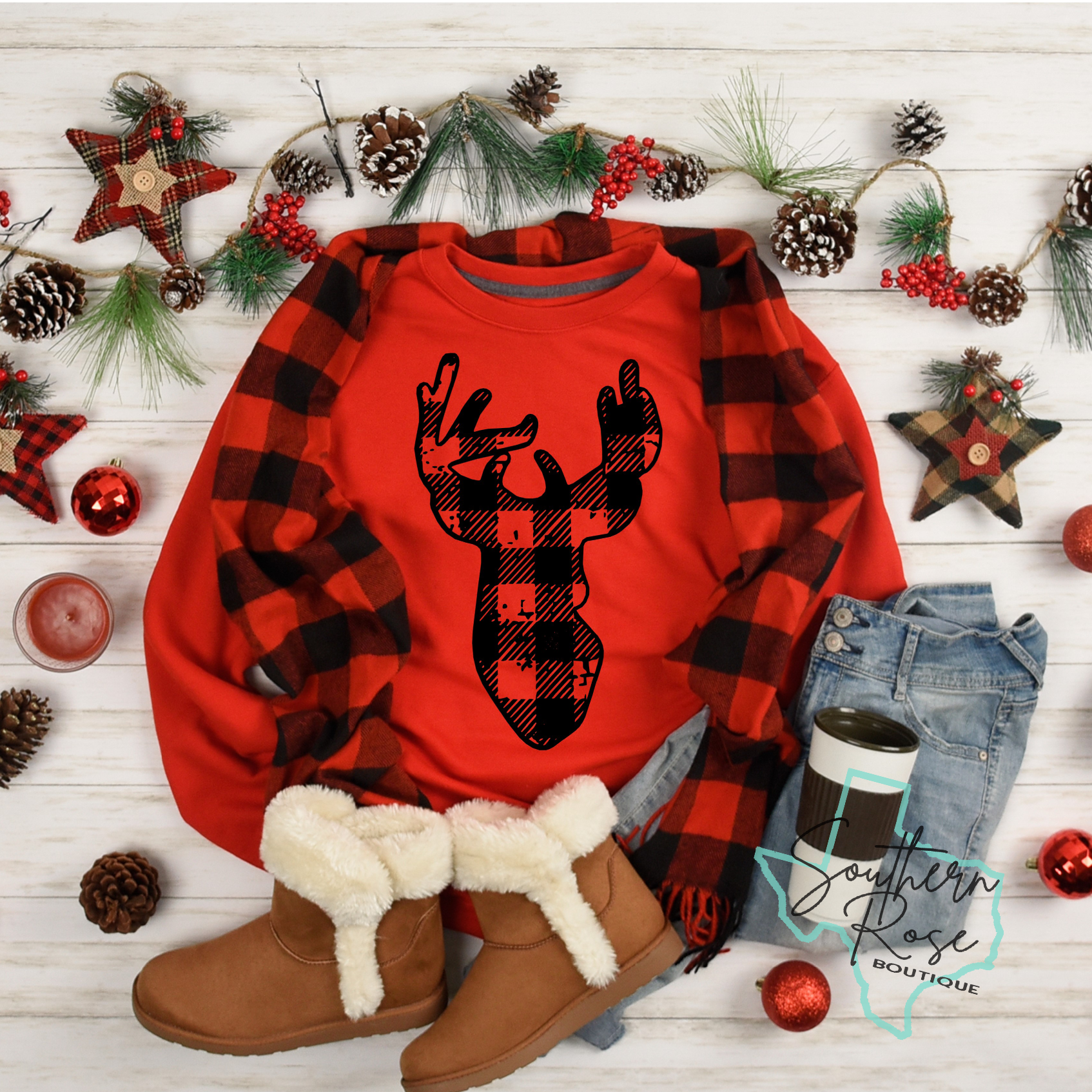 Buffalo Plaid Deer