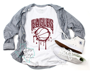 Grunge Style Eagle Basketball