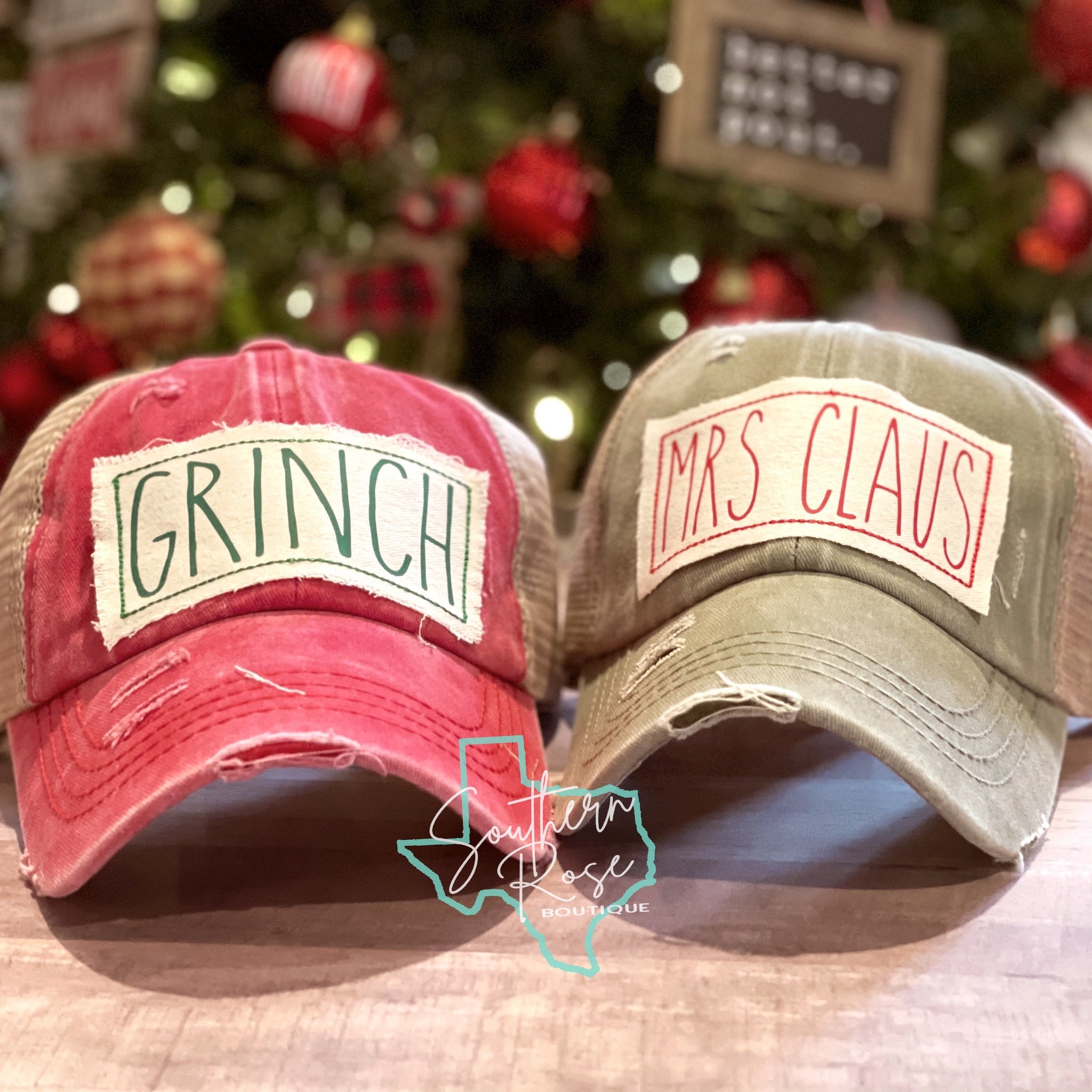 Messy Bun/Ponytail Hats - CHRISTMAS edition
