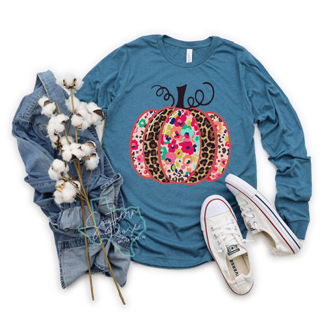 Floral & Leopard Pumpkin