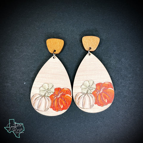 Watercolor Pumpkin Earrings