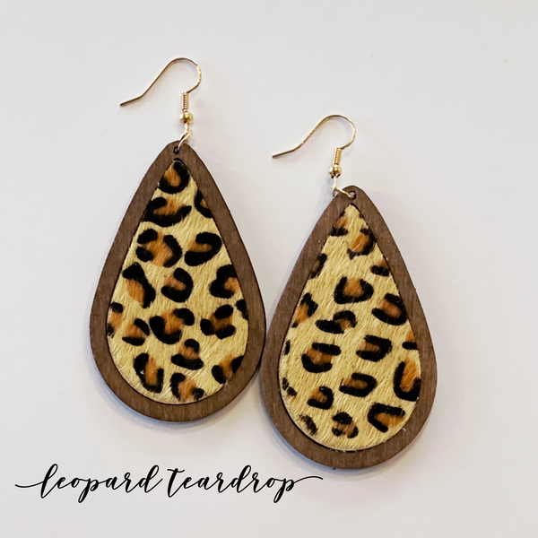 Wood & Leather Earrings