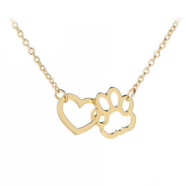 Paw Print & Heart Necklace