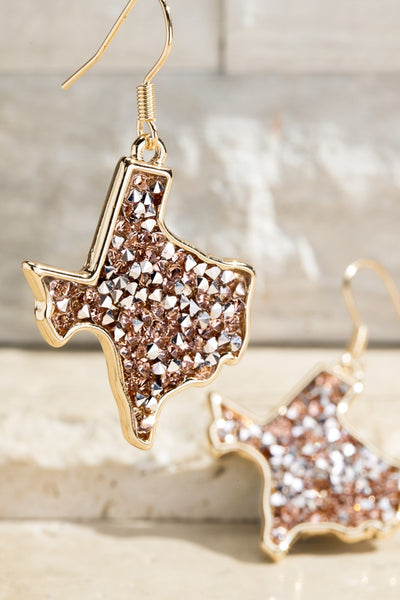Glitter Stone Texas Drop Earrings