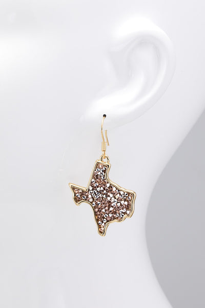 Glitter Stone Texas Drop Earrings
